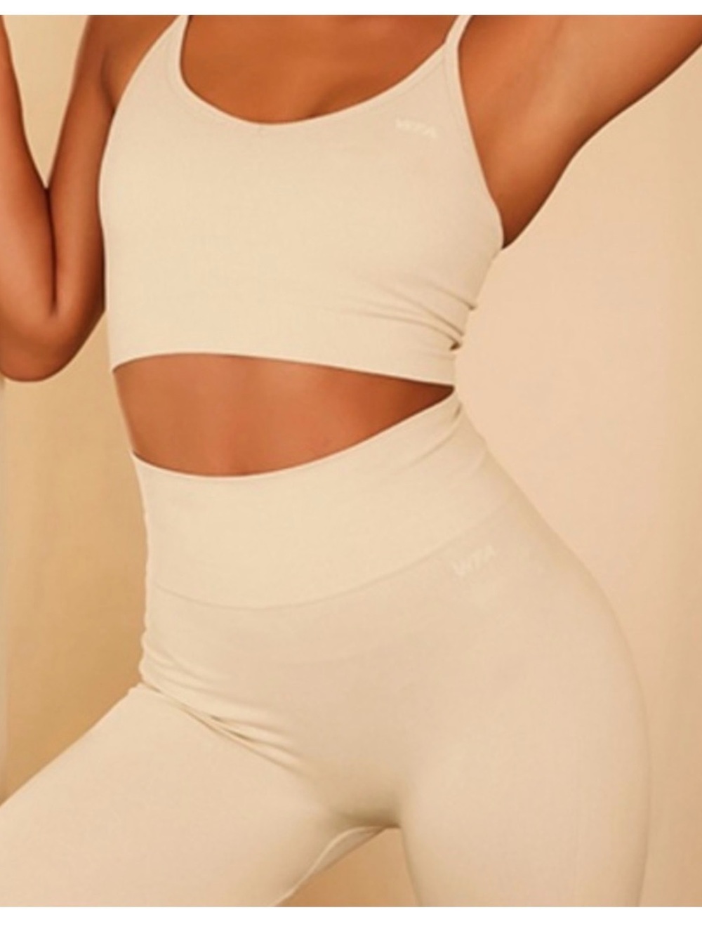 White fox active seamless ribbed set